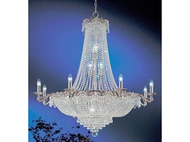Classic Lighting Regency Ii 45" Wide 12-Light Chrome Black Patina Crystal Candelabra Empire Chandelier C81860CHB