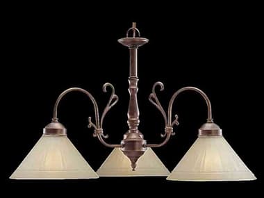 Classic Lighting Billings 27&quot; Wide 3-Light English Bronze Glass Chandelier C83053EB
