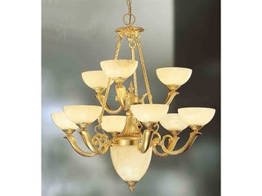 Classic Lighting Valencia 10-Light Gold Matte Traditional Bowl Tiered Chandelier C85666GM