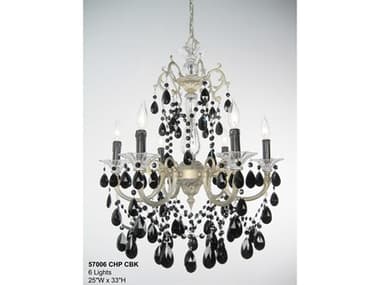 Classic Lighting Via Venteo 6-Light Champagne Pearl Off White Traditional Candelabra Chandelier C857006CHPCBK