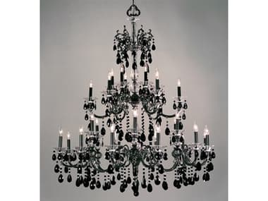 Classic Lighting Via Lombardi 46&quot; Wide 30-Light Black Traditional Candelabra Tiered Chandelier C857060