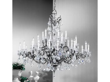 Classic Lighting Via Firenze 30-Light Millennium Silver Traditional Candelabra Tiered Chandelier C857130MSC