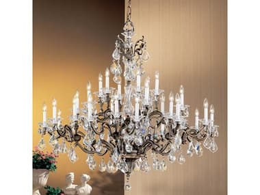 Classic Lighting Via Firenze 30-Light Roman Bronze Traditional Candelabra Tiered Chandelier C857130RBC