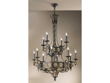 Classic Lighting Castillio De Bronce 24-Light Aged Bronze Brass Traditional Candelabra Tiered Chandelier C857339AGBAI