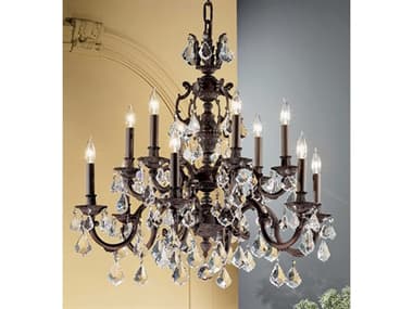 Classic Lighting Chateau 12-Light Bronze Traditional Candelabra Tiered Chandelier C857377