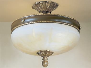 Classic Lighting Alexandria-II 3-Light Bronze Traditional Semi Flush Mount C869504