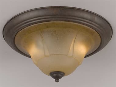 Classic Lighting Providence 2-Light Rustic Bronze Traditional Bowl Flush Mount C869620RSBTCG