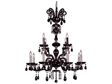 Classic Lighting Monte Carlo 33" Wide 12-Light Black Gunmetal Traditional Candelabra Tiered Chandelier C882008CBK