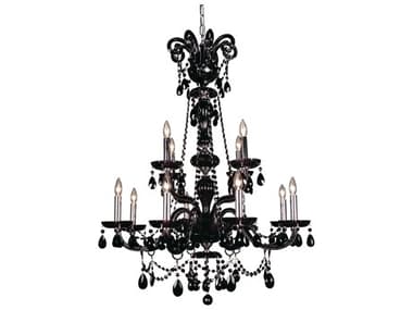 lassic Lighting Monte Carlo Elite 33" Wide 12-Light Black Gunmetal Traditional Candelabra Tiered Chandelie C882018CBK