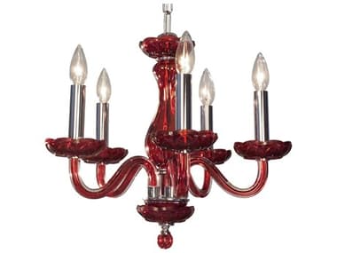 Classic Lighting Monaco 17" Wide 5-Light Red Traditional Candelabra Chandelier C882045RED