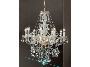 Classic Lighting Monticello 8-Light Gold Plated Traditional Candelabra Chandelier C88248GPC