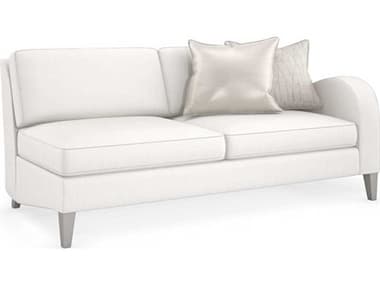 Caracole Victoria RAF 71" Sparkling Argent White Fabric Upholstered Loveseat CAC9270008A