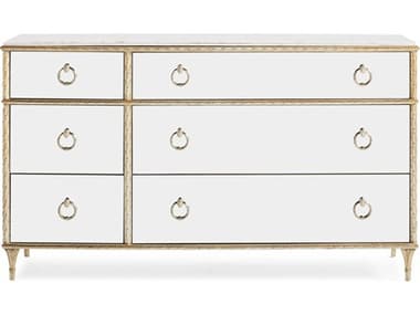 Caracole Fontainebleau 62" Wide 6-Drawers Mirrored Hardwood Double Dresser CACC063419011