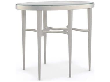 Caracole Lillian 27'' Oval Glass Soft Radiance End Table CACC091020411