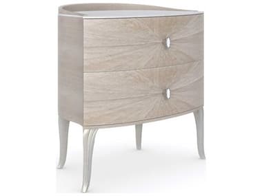 Caracole Lillian 26" Wide 2-Drawers Beige Birch Wood Nightstand CACC093020061
