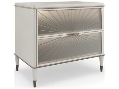 Caracole Valentina Matte Pearl, Golden Shimmer, Bronze Gold 24'' Wide Two-Drawers Nightstand CACC113422061