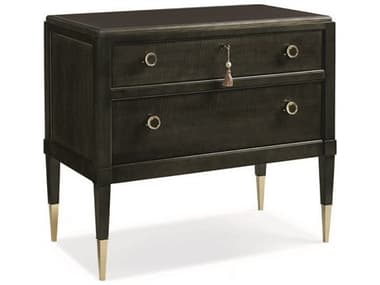 Caracole Classic Charcoal 33" Wide 2-Drawers Black Nightstand CACCLA016061