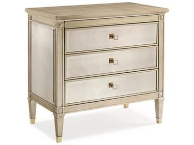 Caracole Classic Silver Leaf and Antique Mirror 3 - Drawer Nightstand CACCLA016064