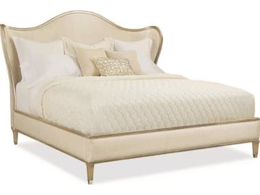 Caracole Classic Wing White Upholstered Queen Platform Bed CACCLA016103