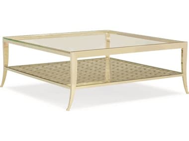 Caracole Classic Gold 44" Square Glass Whisper Of Coffee Table CACCLA0164014