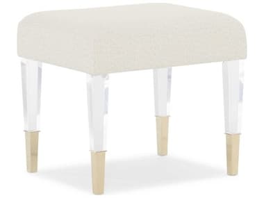Caracole Classic 20&quot; Acrylic Whisper Of Gold White Fabric Upholstered Accent Bench CACCLA019085