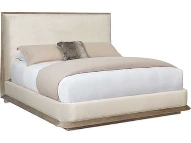Caracole Classic The Stage Is Set Ash Driftwood White Wood Upholstered Queen Platform Bed CACCLA0191011