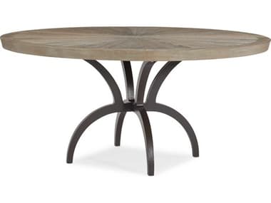 Caracole Classic Ash Driftwood / Chocolate Bronze 54'' Wide Round Dining Table CACCLA0192013