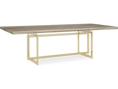Caracole Classic Grey Sandstone / Whisper Of Gold 100'' Wide Rectangular Dining Table CACCLA019203
