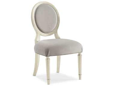 Caracole Classic Chit Chat Fabric Birch Wood Silver Upholstered Side Dining Chair CACCLA019286