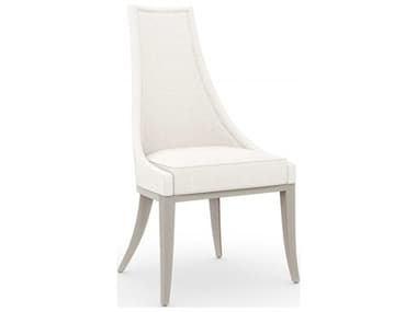 Caracole Classic Tall Order White Fabric Upholstered Side Dining Chair CACCLA020282