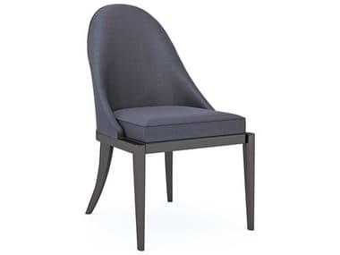 Caracole Classic Natural Choice Blue Fabric Upholstered Side Dining Chair CACCLA020285