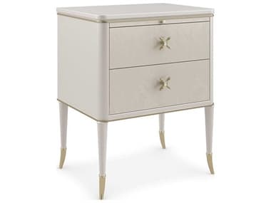 Caracole Classic Finishing Up 24" Wide 2-Drawers White Birch Wood Nightstand CACCLA021062