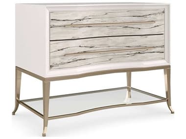 Caracole Classic Natures Rhythm 34" Wide 2-Drawers White Birch Wood Nightstand CACCLA021064
