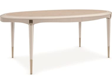 Caracole Classic Lovely Burl / Matte Pearl Whisper Of Gold 78-144'' Wide Oval Dining Table with Extension CACCLA021201