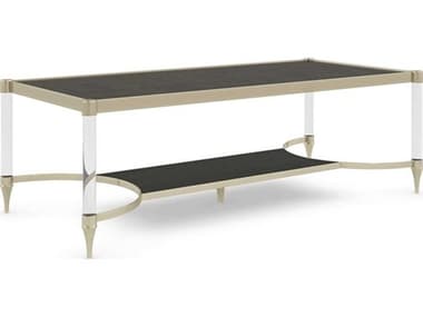 Caracole Classic Check Mate 56'' Rectangular Wood Charred Bark Whisper Of Gold Coffee Table CACCLA021403