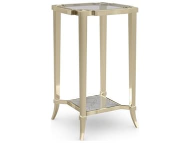 Caracole Classic Simply Charming 15'' Square Glass Whisper Of Gold Soft Silver Leaf End Table CACCLA021413