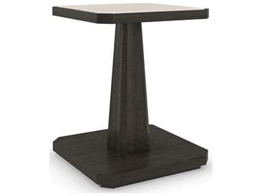 Caracole Classic Rock On 21'' Square Stone Charred Bark Almost Black End Table CACCLA021414