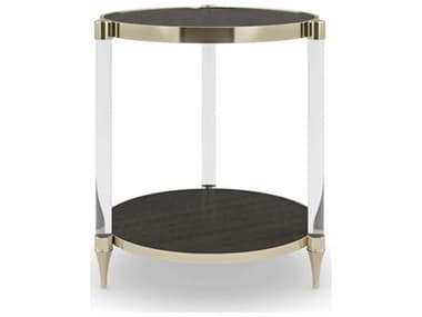 Caracole Classic End Game 22'' Round Wood Charred Bark Whisper Of Gold Table CACCLA021417