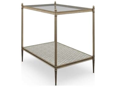 Caracole Classic Perfectly Adaptable 18'' Rectangular Glass New Gold End Table CACCLA021418