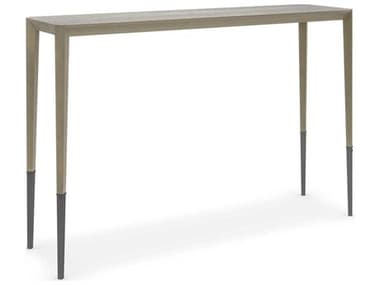Caracole Classic 52" Rectangular Stone Brushed Antique Brass Deep Bronze Console Table CACCLA021441