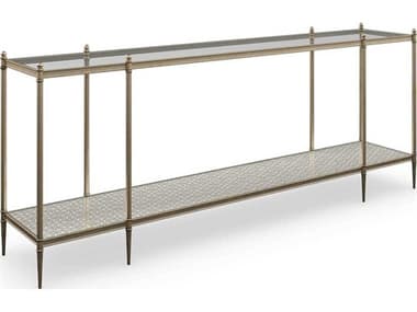 Caracole Classic Perfection 73" Rectangular Glass New Gold Console Table CACCLA021442