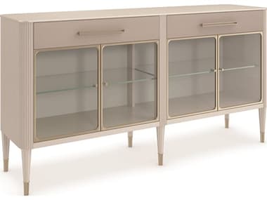 Caracole Classic Love Interest 74'' Birch Wood Matte Pearl Whisper Of Gold Sideboard CACCLA021681
