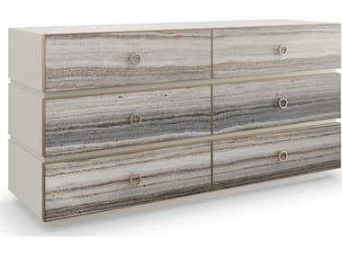 Caracole Classic Bedrock 64" Wide 6-Drawers White Poplar Wood Double Dresser CACCLA022012
