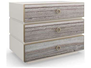 Caracole Classic Bedrock 34" Wide 3-Drawers White Poplar Wood Nightstand CACCLA022061