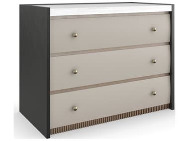 Caracole Classic Avignon 34" Wide 3-Drawers Beige Acacia Wood Nightstand CACCLA023065