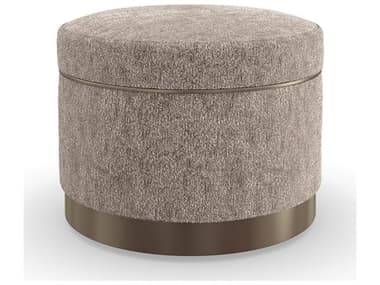 Caracole Classic Ritz 20" Gray Fabric Upholstered Ottoman CACCLA023081