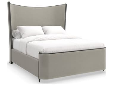 Caracole Classic Provence Gray Hardwood Upholstered Queen Platform Bed CACCLA023102