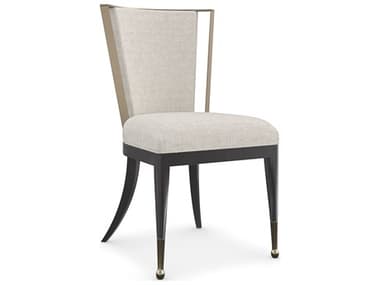 Caracole Classic Astoria Hardwood Gray Fabric Upholstered Arm Dining Chair CACCLA023283
