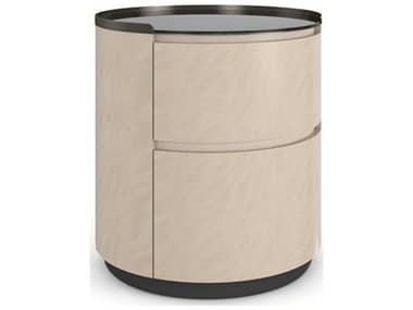 Caracole Muse 2-Drawers Beige Hardwood Nightstand CACCLA024064