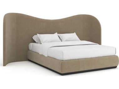 Caracole Clio Dark Chocolate Brown Hardwood Upholstered Queen Platform Bed CACCLA024103